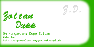 zoltan dupp business card